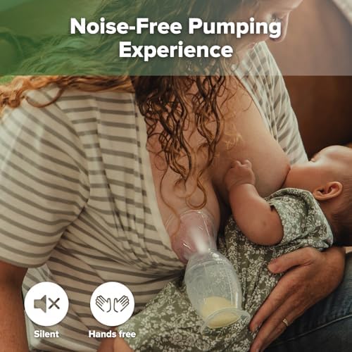 Haakaa Gen Two silicone breast pump alongside the pink flower stopper demonstrating the easy-to-use suction assembly.