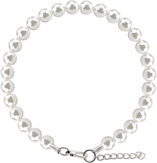 Adjustable pearl necklace for small dogs with lobster claw clasp