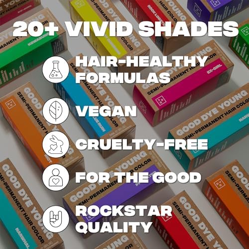 Good Dye Young alternative fashion hot pink hair dye results demonstration chart