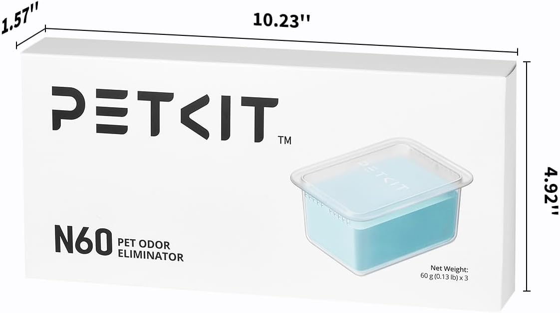 Installed PETKIT N60 solid odour remover cartridge under the automated litter tray lid.