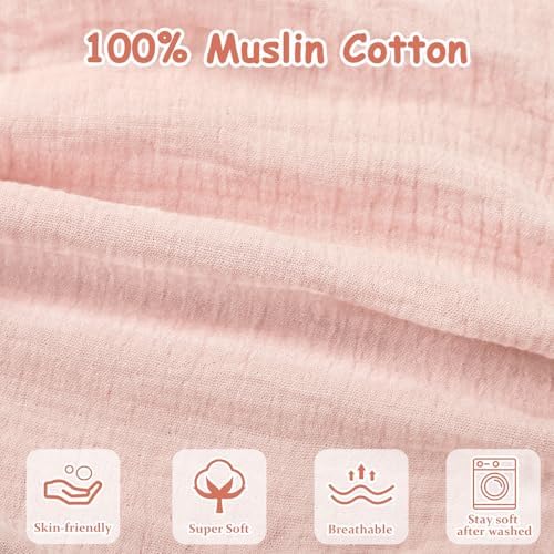 Soft muslin cotton texture detail of Hooyax nursing pillow slipcover
