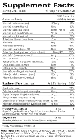 The Honest Company prenatal multivitamin 30 count bottle