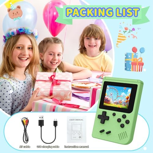 Xiskt retro handheld console packaging and contents view