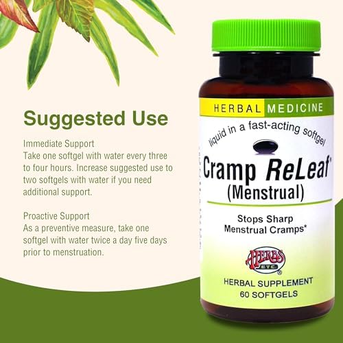 Supplement facts label for Cramp ReLeaf showing proprietary herbal blend