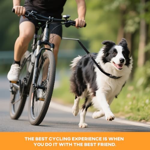 Premium high carbon steel dog bike attachment for safe outdoor jogging.