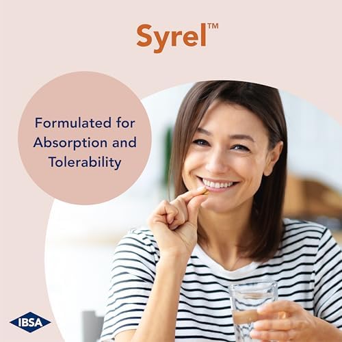Authentic USA imported IBSA Syrel 30 softgels container on a clean surface.