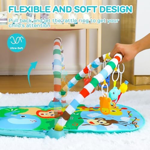 TOY Life activity gym disassembled flat to demonstrate easy storage and travel portability.