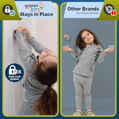 Transparent dual lock door handle cover for baby proofing