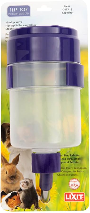 Lixit(R) Lever Valve Top Fill No Drip Water Bottles for Rabbits, Chinchillas, Ferrets, Guinea Pigs and Adult Rats (Purple (Pack of 1), 32 Ounce) - Image 6