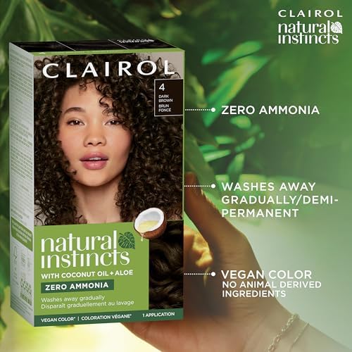 Top view of the Clairol Natural Instincts shade 7 box indicating the authentic dark blonde color swatch.