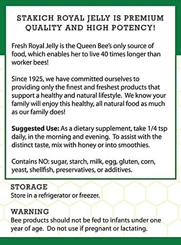 Stakich all natural fresh royal jelly nutrient rich health food jar