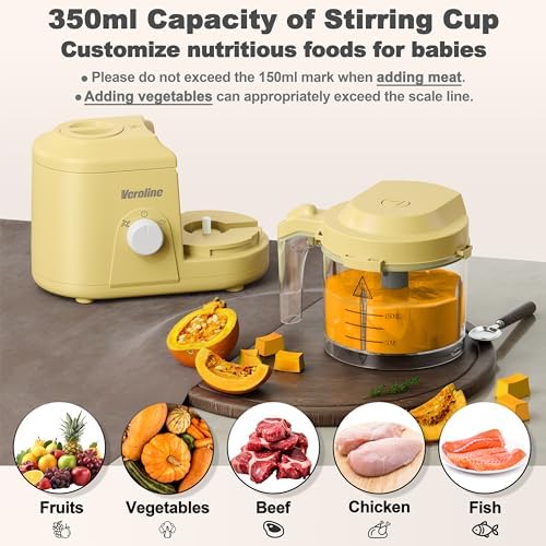 Veroline compact baby food machine packaging and components