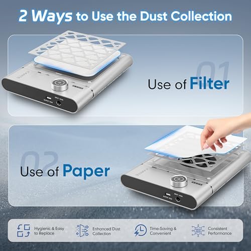 Side profile of Karite portable nail dust collector machine
