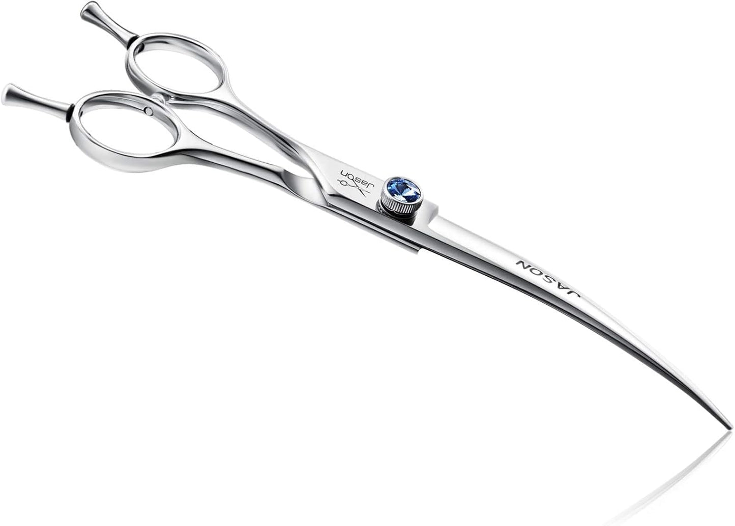 JASON Left Handed 7" 50 Teeth Blending Dog Grooming Scissor, Ergonomic Cats Grooming Thinning Shears Pets Trimming Kit with Offset Handle and a Jewelled Screw, Sharp, Comfortable Blender Christmas - Image 13