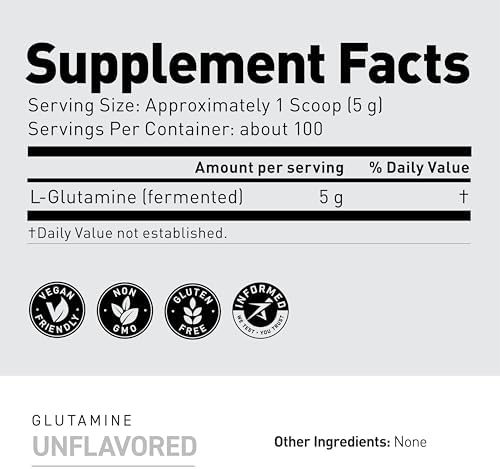 Kaged Muscle L-Glutamine nutrition facts and supplement information