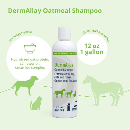 Dermallay pet shampoo bottle label details