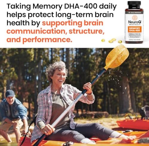 LifeSeasons NeuroQ Memory DHA 400 purified premium tuna fish oil capsules for long term neurological wellness.