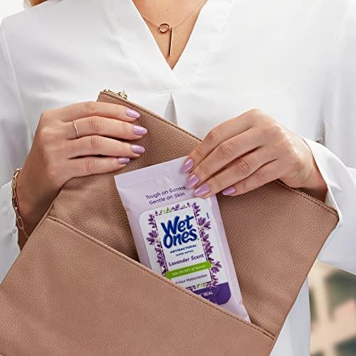Wet Ones Antibacterial Hand Wipes, Lavender Wipes | Travel Wipes Case, Antibacterial Wipes, Moisturizing Wipes | 20 ct. Travel Size Wipes (10 pack) - Image 6