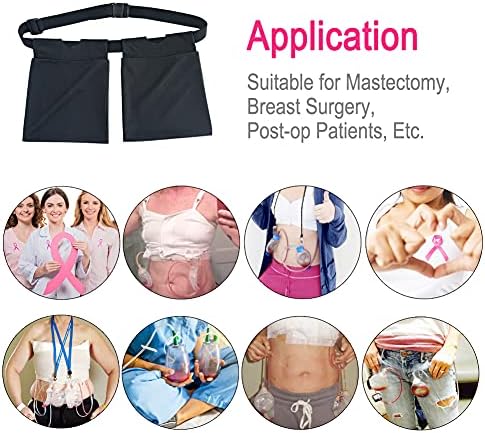 Adjustable surgical drain holder belt for comfortable bilateral mastectomy recovery care