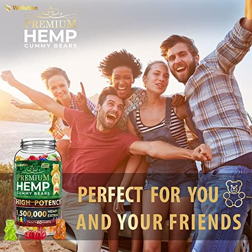 Wellution hemp gummies 60 count bottle packaging