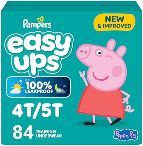 Easy Ups Girls & Boys Potty Training Pants, Size 5T-6T, 84 Count, Peppa Absorbent Training Underwear, Up to 100% Leakproof Day and Night, Hypoallergenic (Packaging May Vary) - Image 2