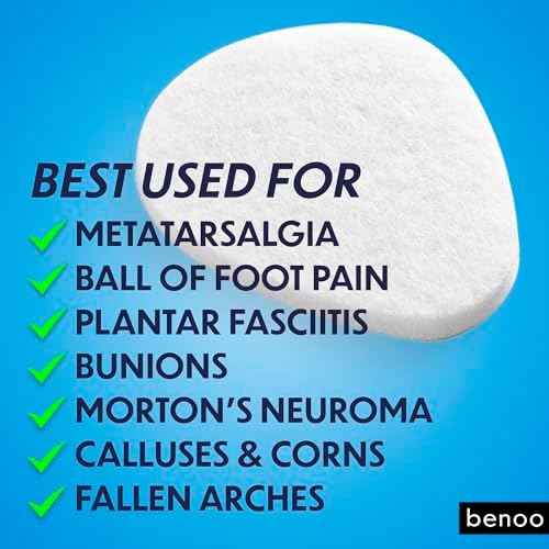 Benoo felt foot pads displayed showing the density and thickness for shock absorption