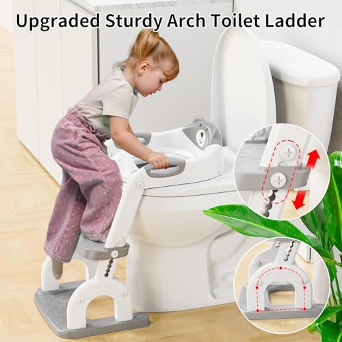 KYYOKE kids toilet seat with stairs unpacked showcasing all assembly components and non toxic plastic frame