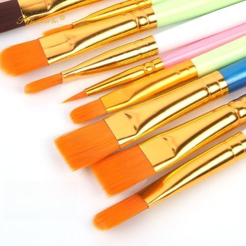 Full packaging view of the imported Gernie ten piece acrylic brush set in sky blue.