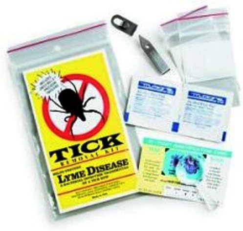 Uncle Bill's first aid kit contents including magnifying lens and tick identification card