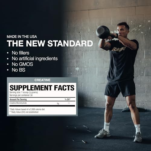 Raw Nutrition Creatine Monohydrate 30 servings packaging