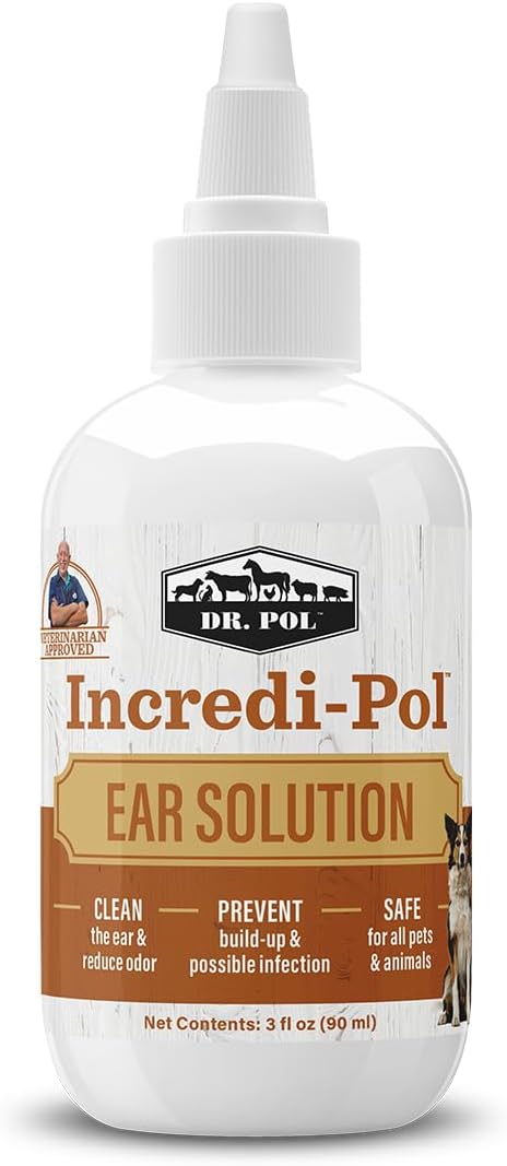 Dr. Pol pet ear rinse 3 fluid ounces packaging