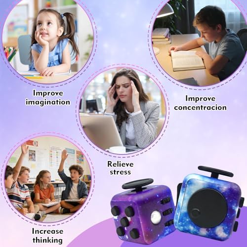 ANABGI therapeutic sensory toy cube displaying the full tactile multi side component breakdown.