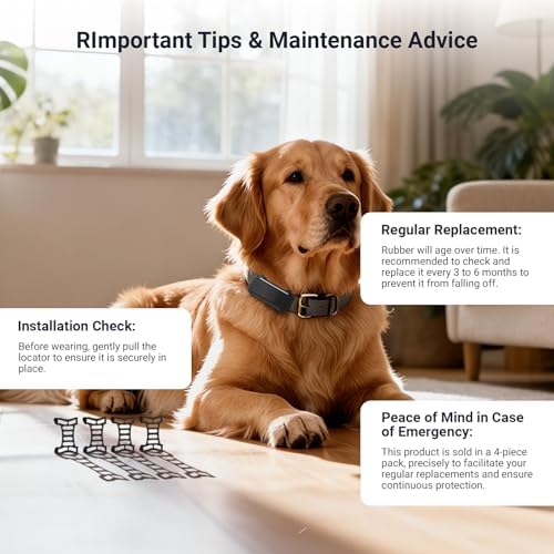 Merom smart dog tracker holder 4 pack packaging layout for imported pet safety accessories.