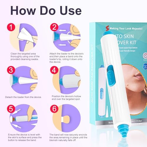 Nodhaul automatic fast acting safe skin tag remover kit package contents guide.