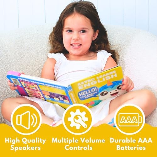 Astro Learns English interactive book pages with nursery rhyme lyrics