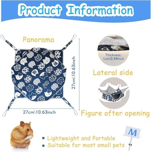 Fuazuzu washable rat hammock folded neatly to showcase premium dual fabrics.
