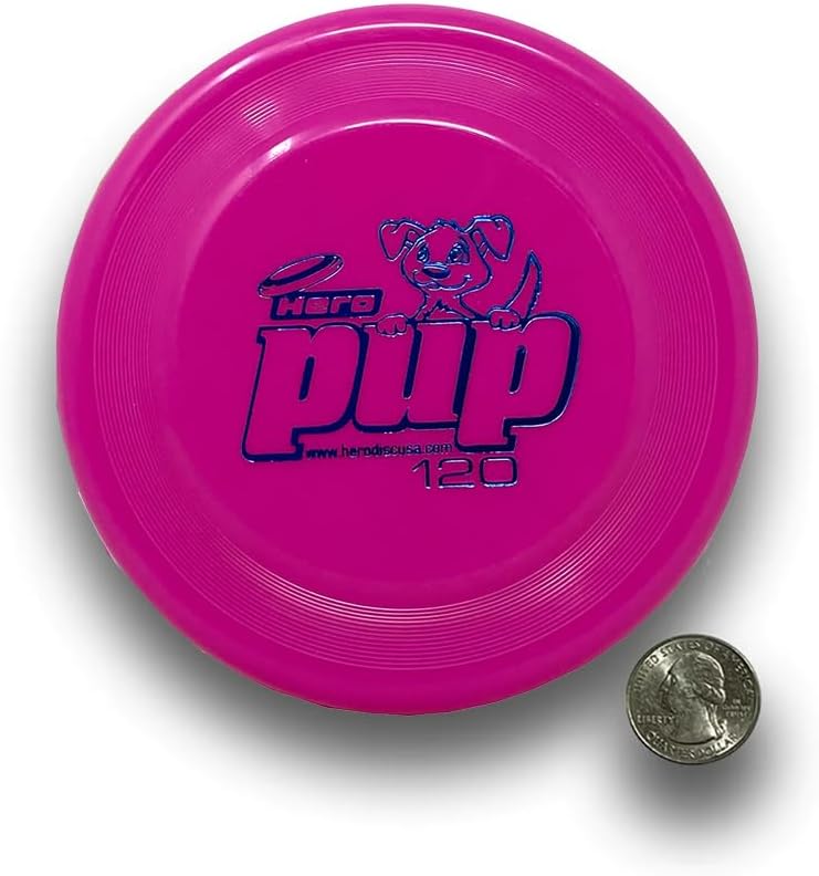 Three Hero Pup 120 outdoor training discs for puppies.