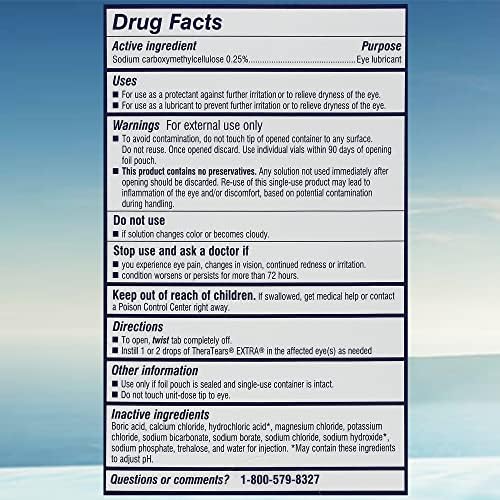 TheraTears preservative free single use vials for sensitive eyes.