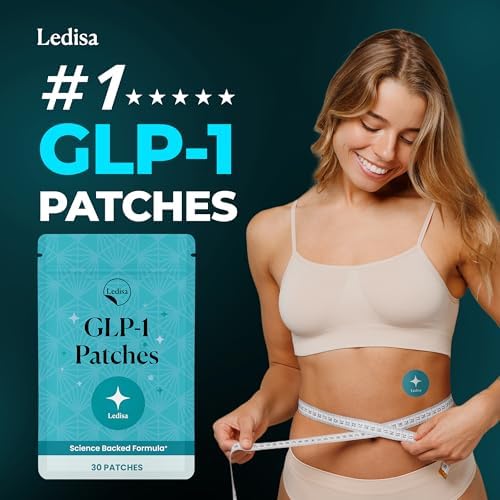 Close up of Ledisa berberine patches detailing natural weight management ingredients on the label.