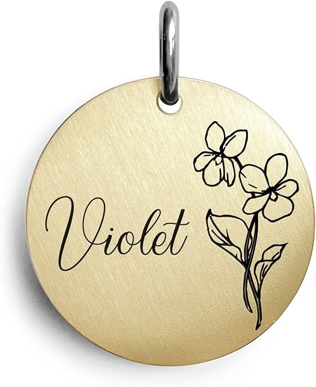 Cats Dogs ID Tags Personalized Engraving Birth Flowers Pattern for Custom Pets Collar Accessories 316L Stainless Steel Small Round Name Plate - Image 12