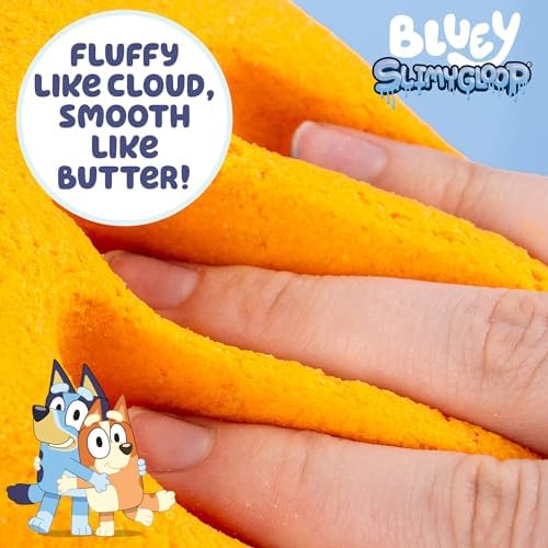 Kids tactile screen-free sensory activity showing stretched colorful slime texture
