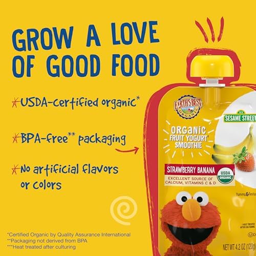 Resealable 4.2 ounce fruit yogurt smoothie pouch for kids