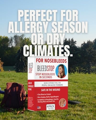 Instructions on how to apply BleedStop strips for nosebleed relief