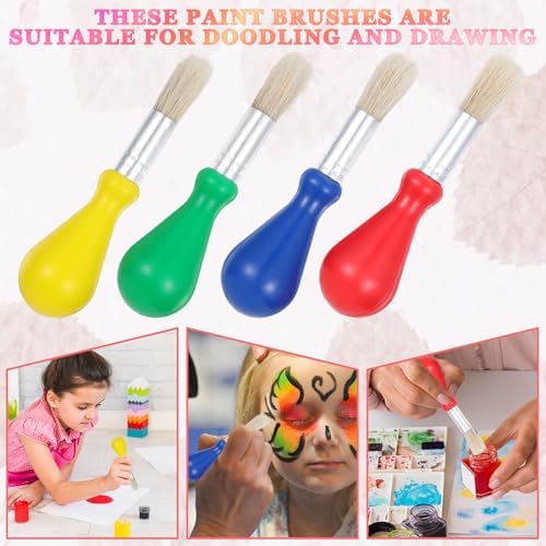 Safe polypropylene plastic kids painting brushes package suitable for home and kindergarten art.
