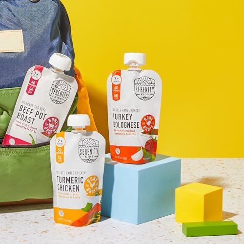 Serenity Kids baby food pouches variety pack lifestyle shot