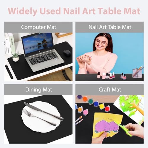 Nail art mat folded for easy storage and portability