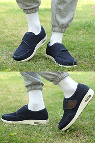 Adjustable elderly walking shoes in plus size for swollen feet management.