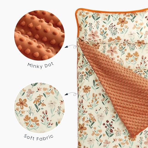 Wake In Cloud toddler travel sleeping bag completely laid out demonstrating the full length dimensions for kids