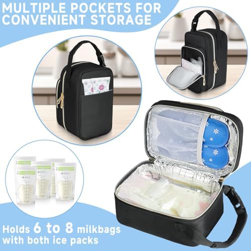 Ziozertt portable insulated milk storage bag with buckle