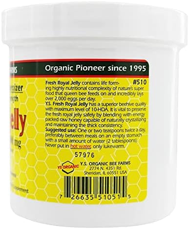 Authentic USA imported YS Bee Farms royal jelly 21 Ounce container packaging